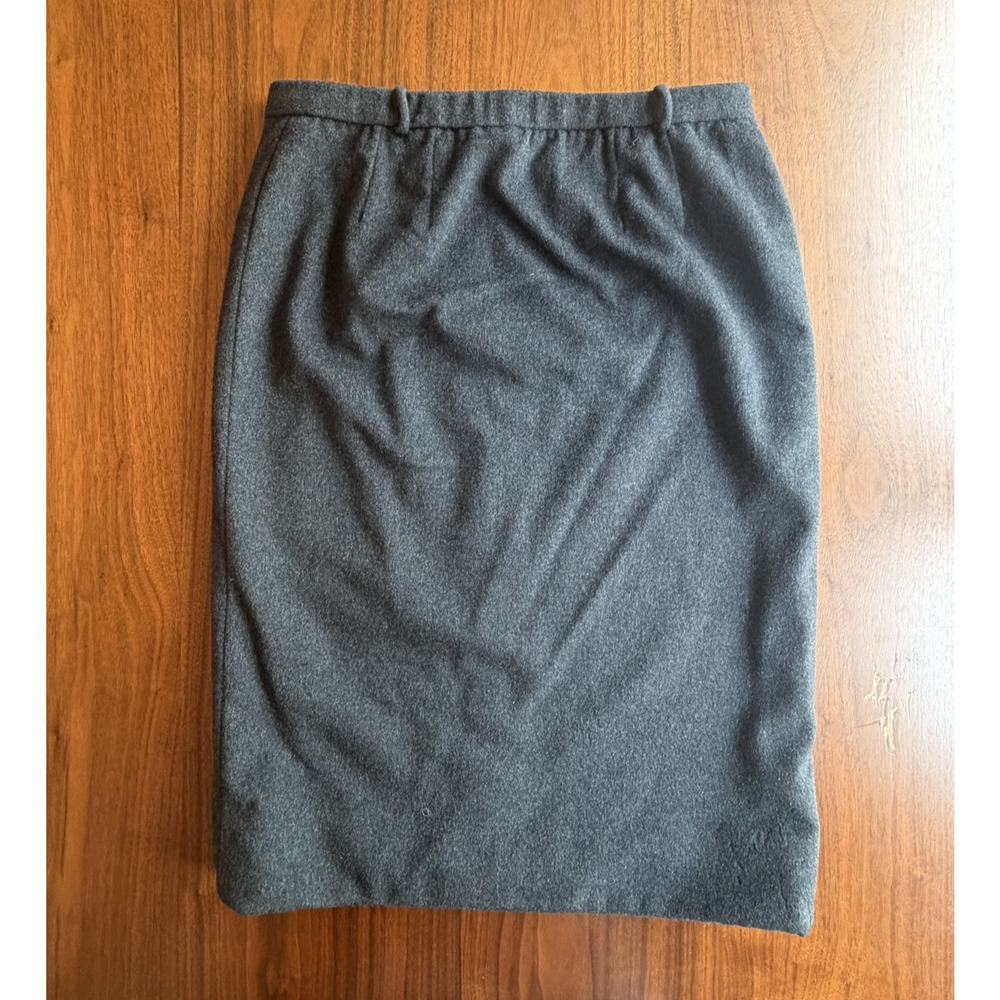 Vintage Andre Laug Roma for Neiman Marcus Women's Grey Wool Skirt - Size 31
